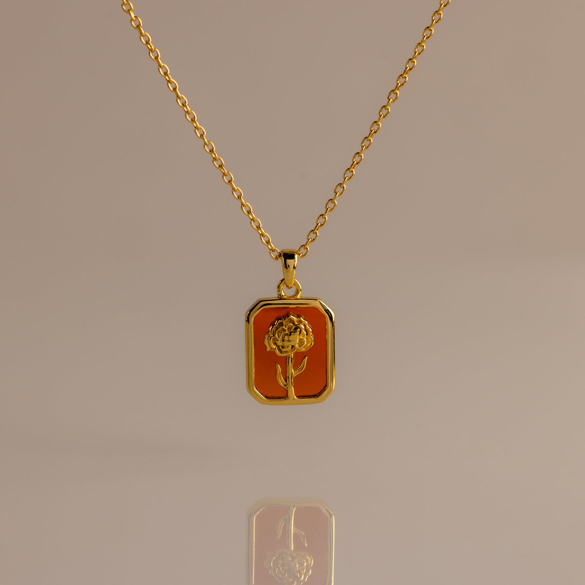 Birth flower charm necklace