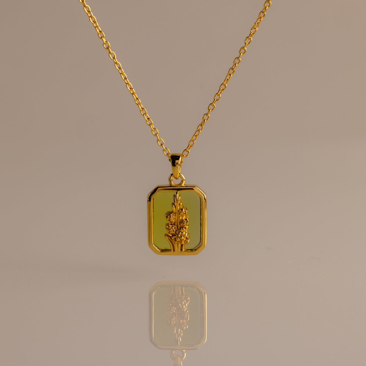 Birth flower charm necklace