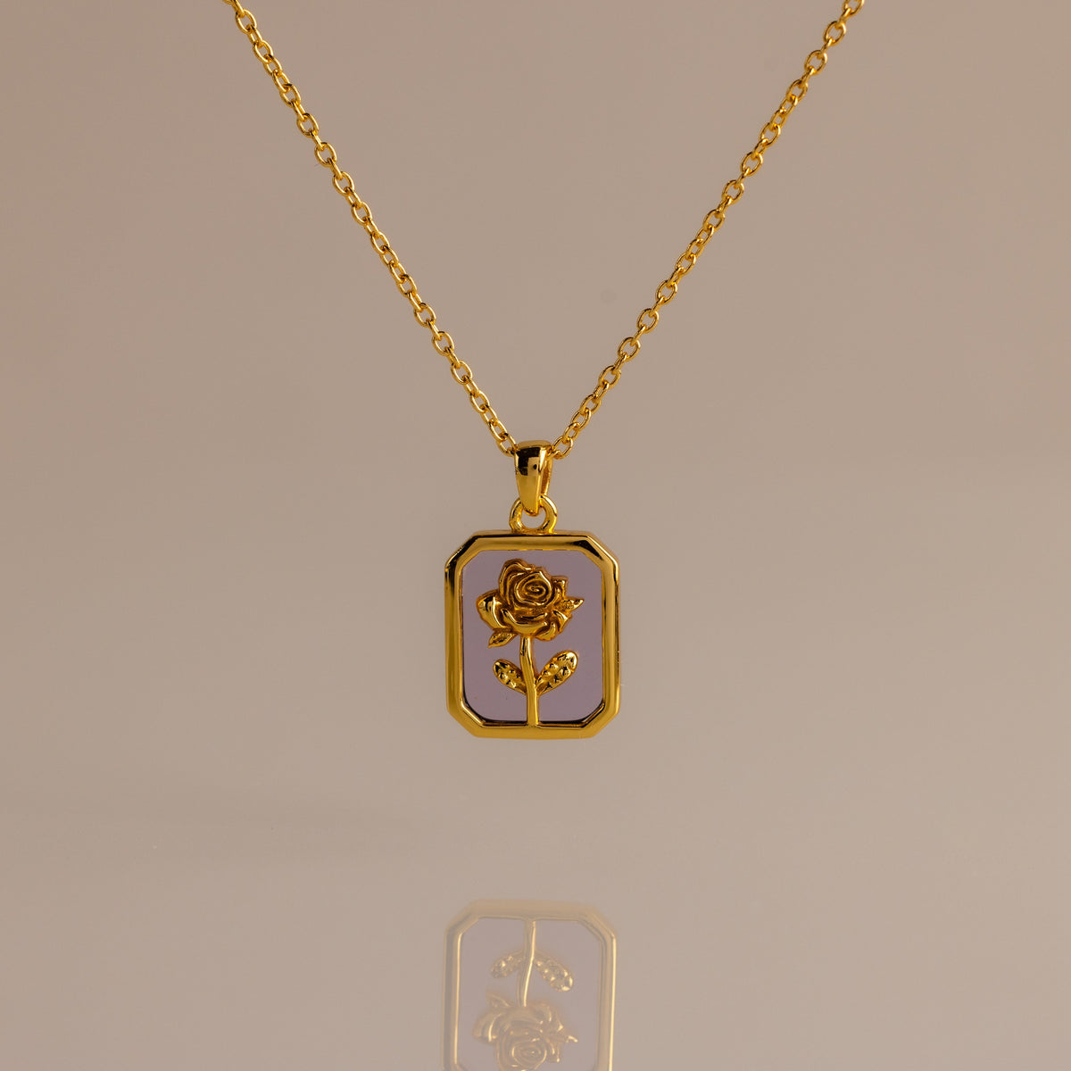 Birth flower charm necklace