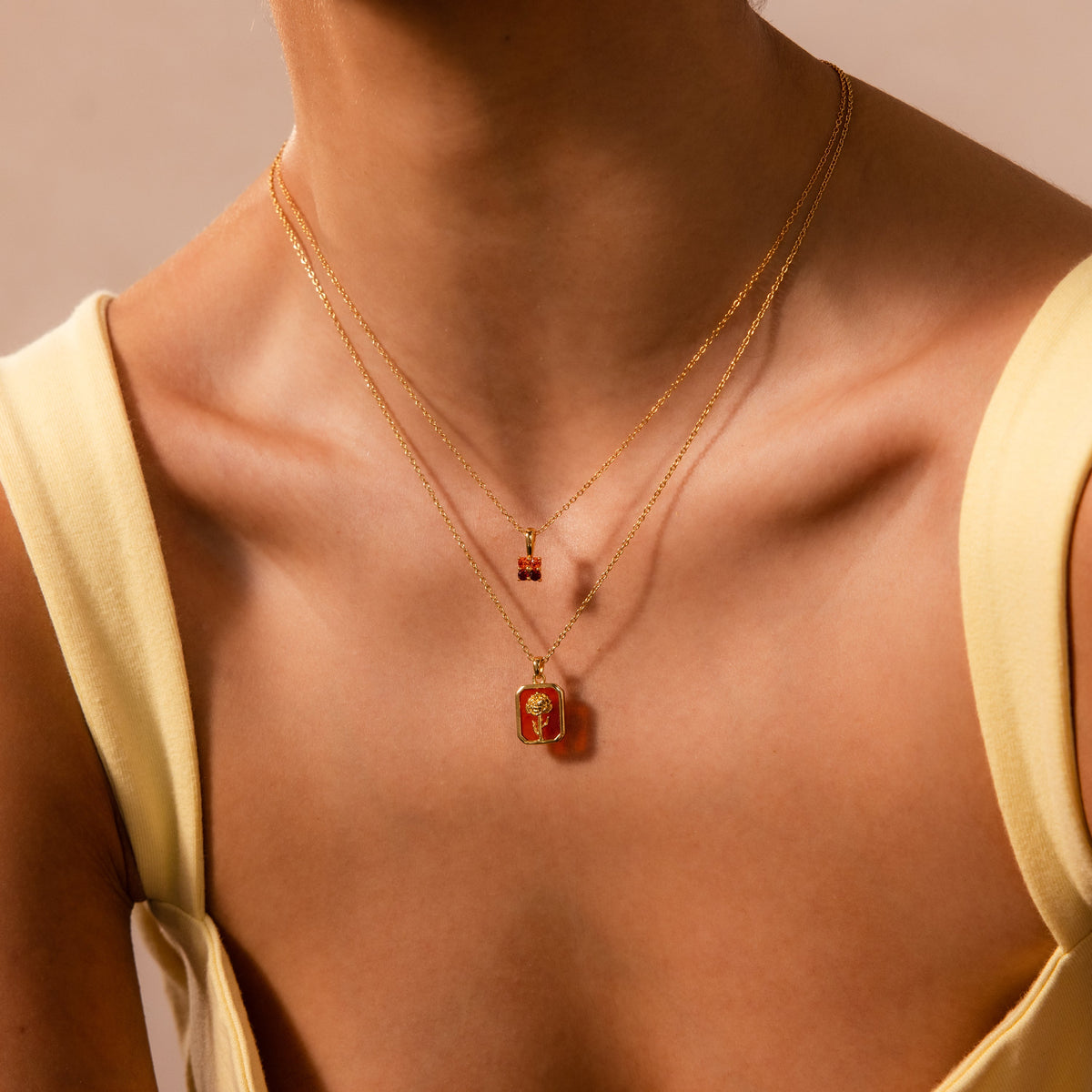 Birth flower charm necklace