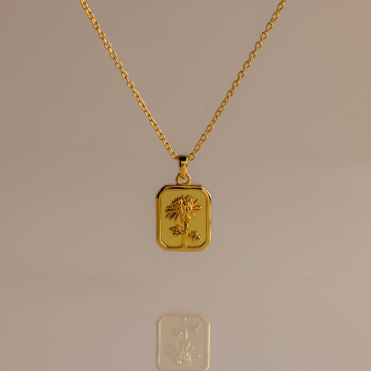 Birth flower charm necklace
