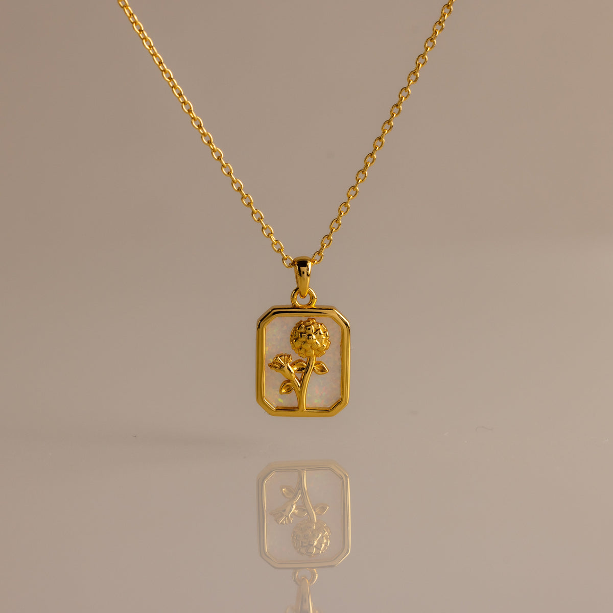 Birth flower charm necklace