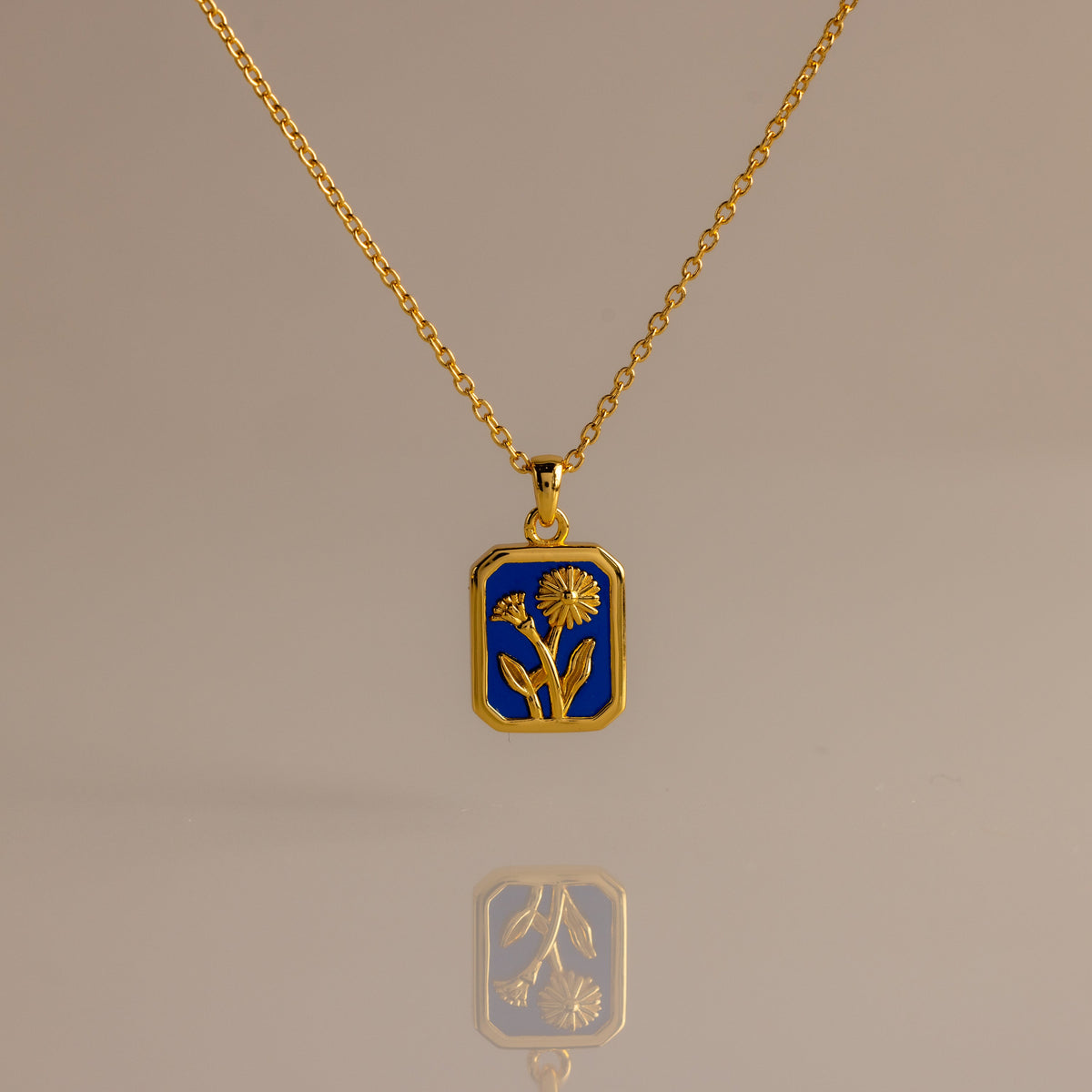 Birth flower charm necklace