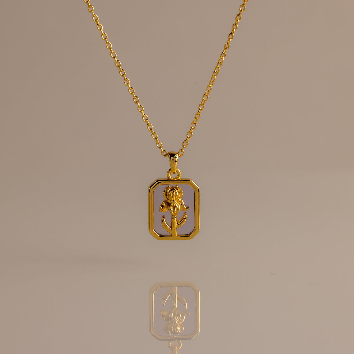 Birth flower charm necklace