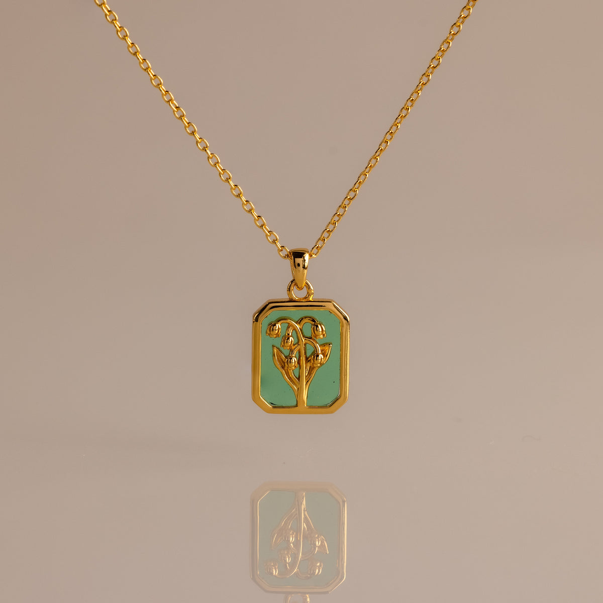 Birth flower charm necklace