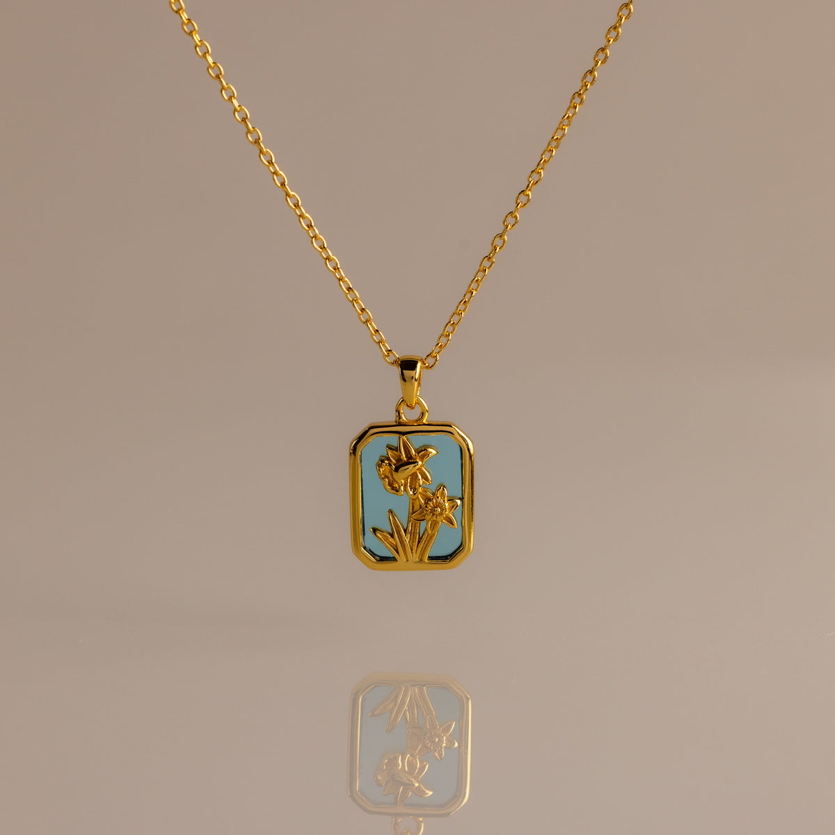 Birth flower charm necklace