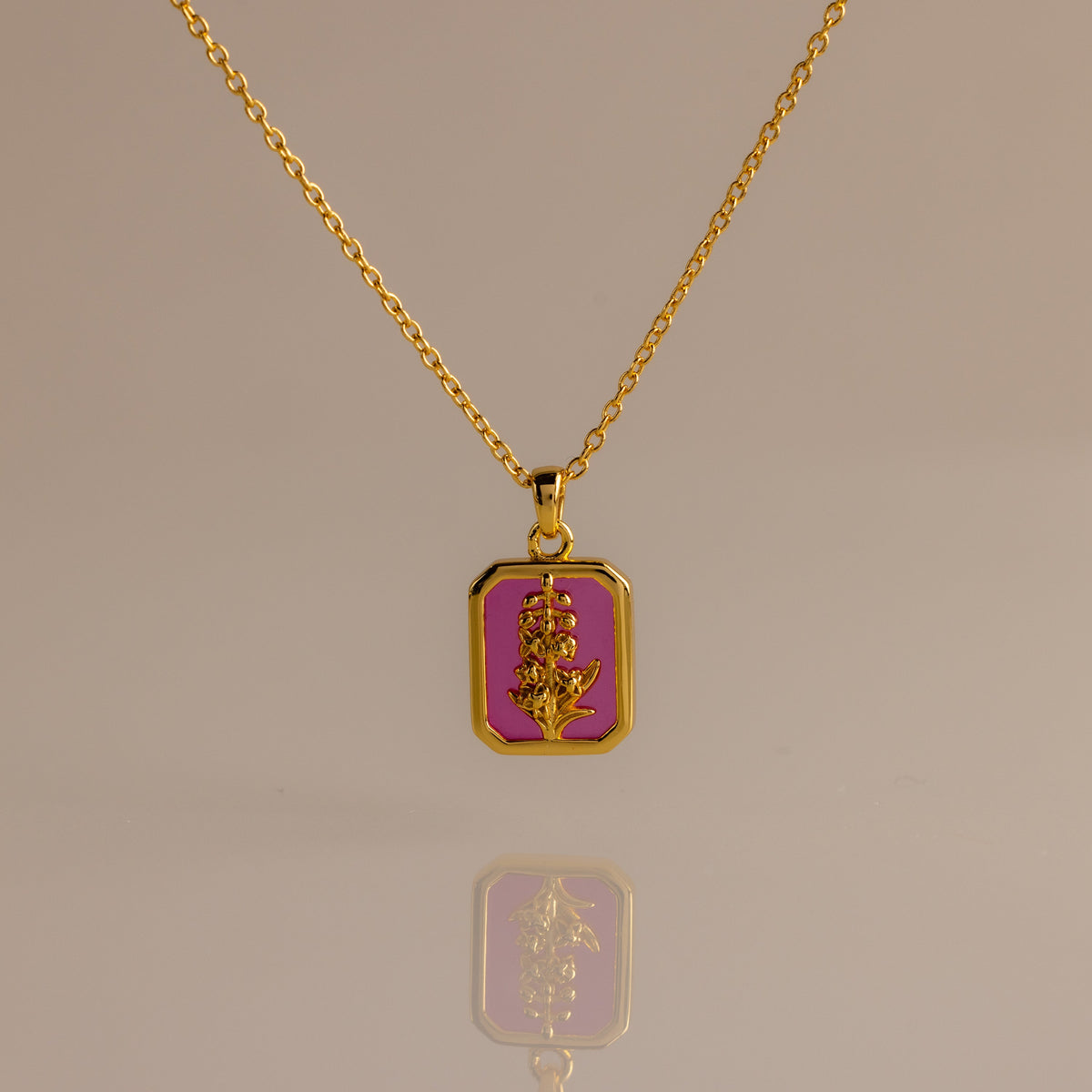 Birth flower charm necklace