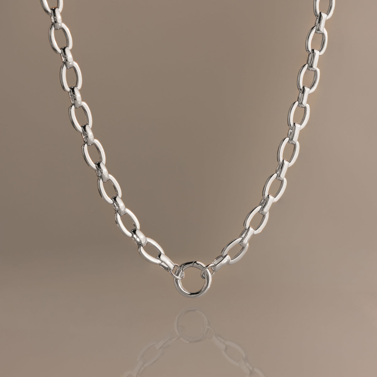 Oval link charm necklace