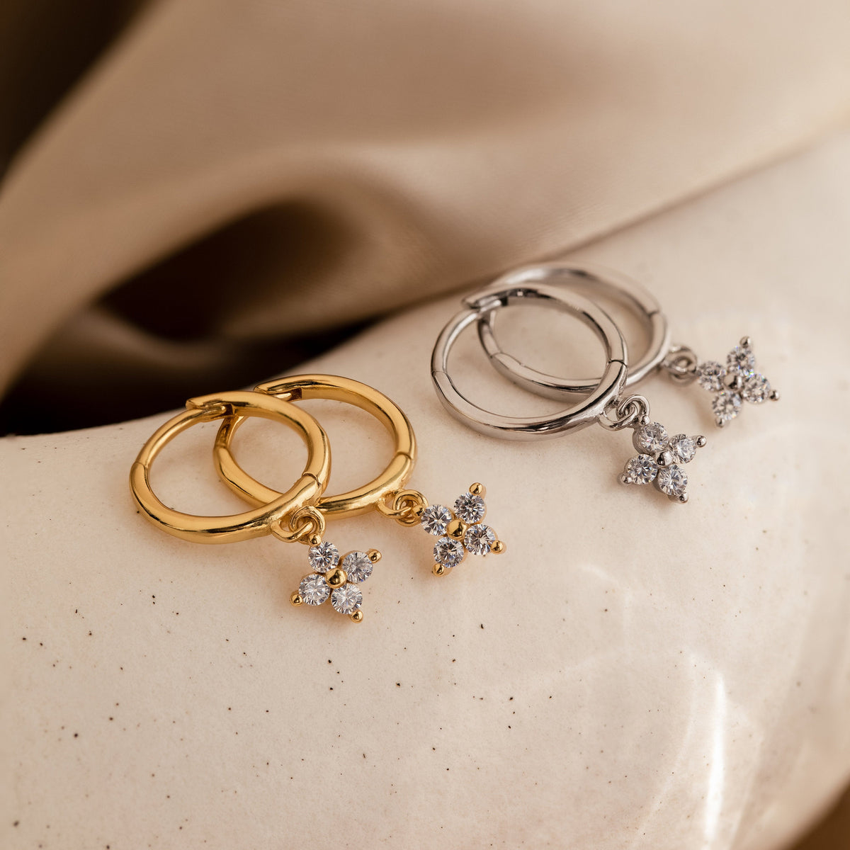Diamond flower huggies