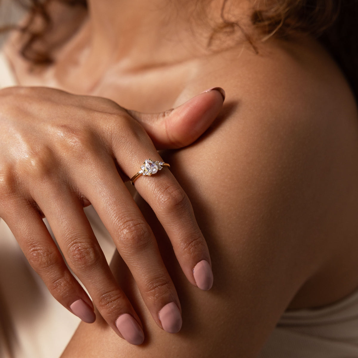 Diamond petal ring