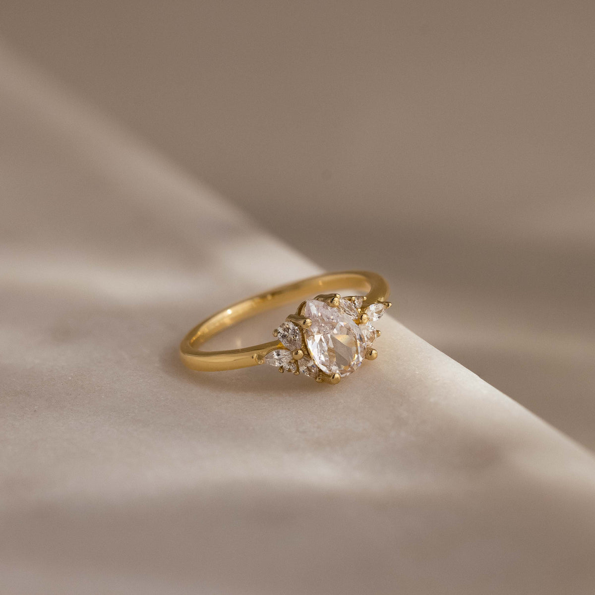 Diamond petal ring