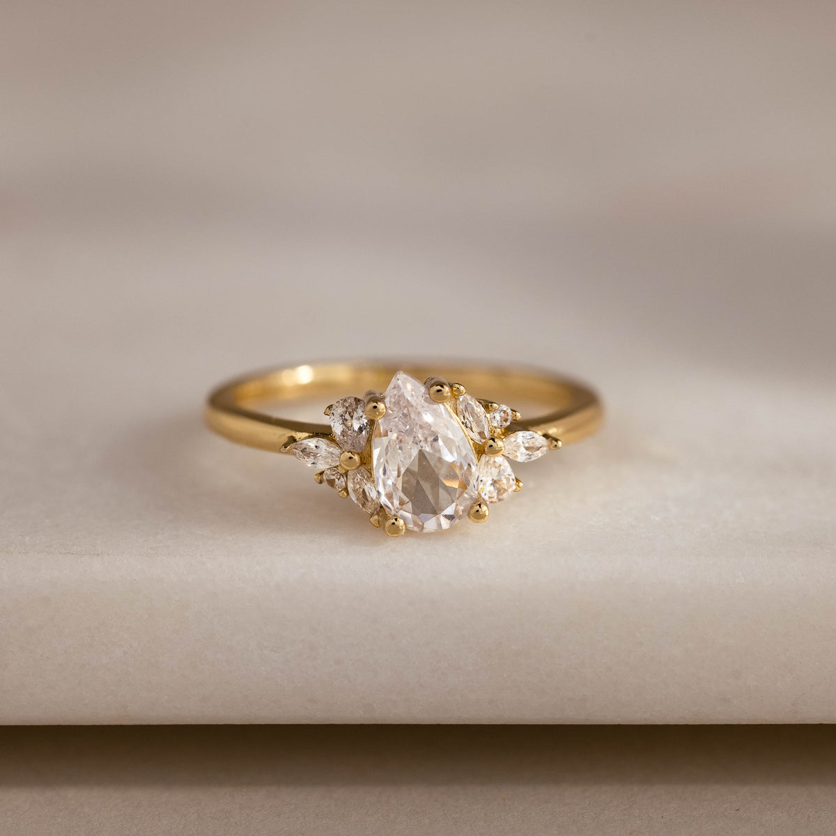 Diamond petal ring