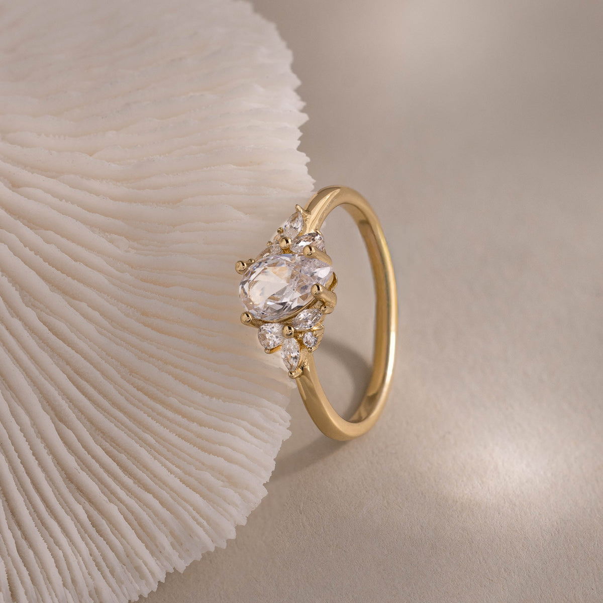 Diamond petal ring
