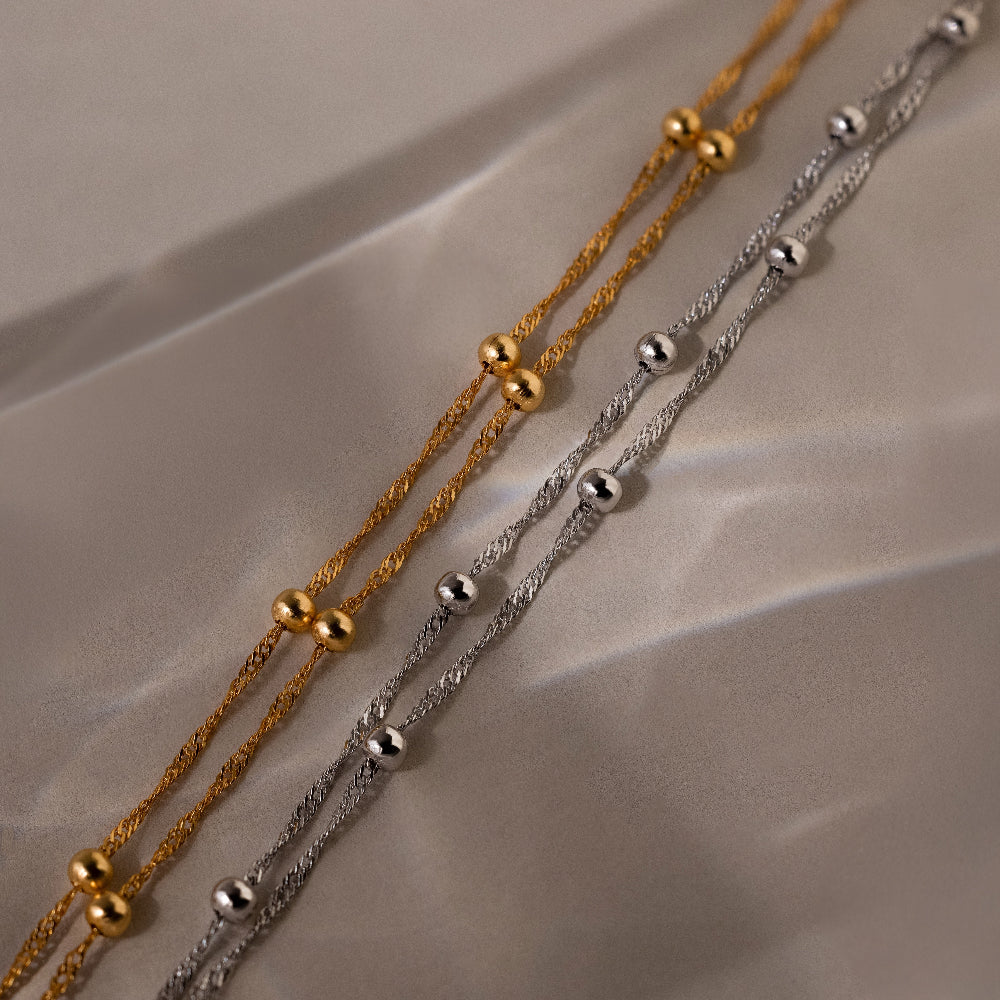 Duo bead chain bracelet