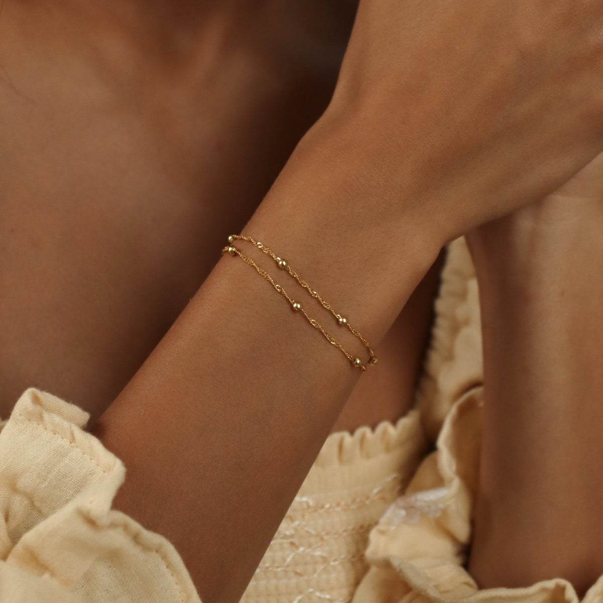 Duo bead chain bracelet