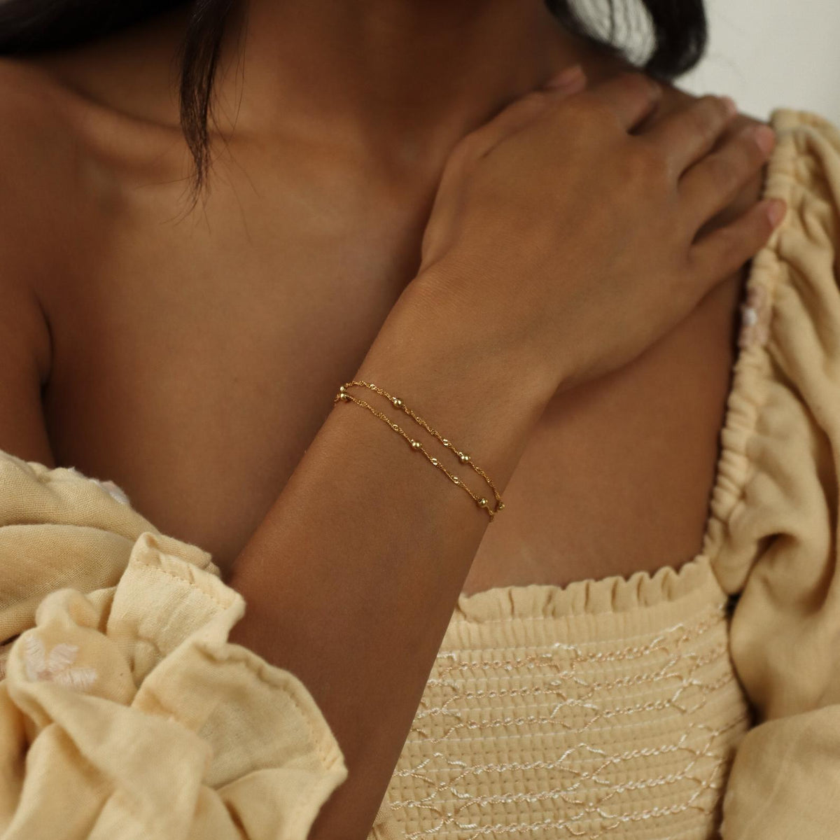 Duo bead chain bracelet