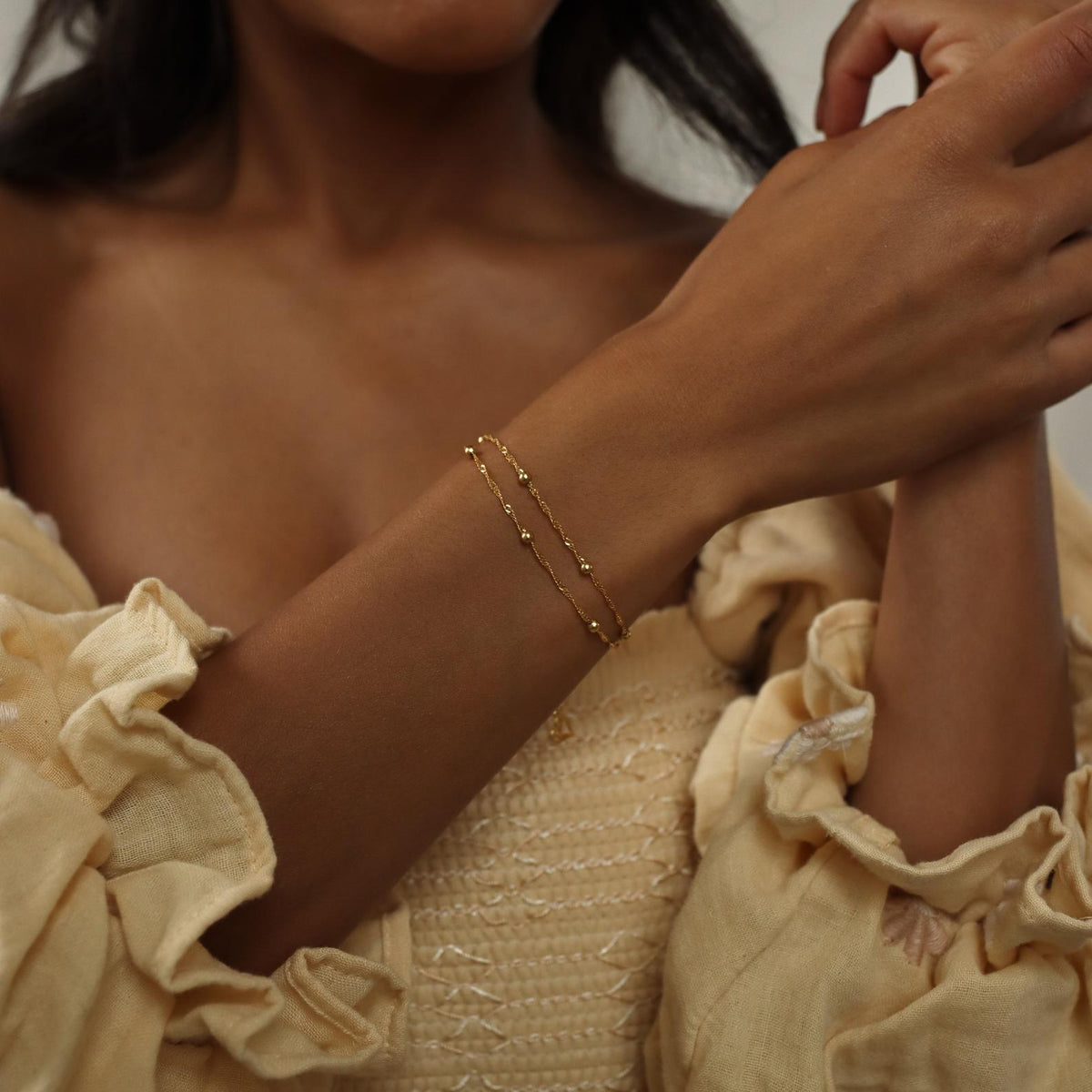 Duo bead chain bracelet