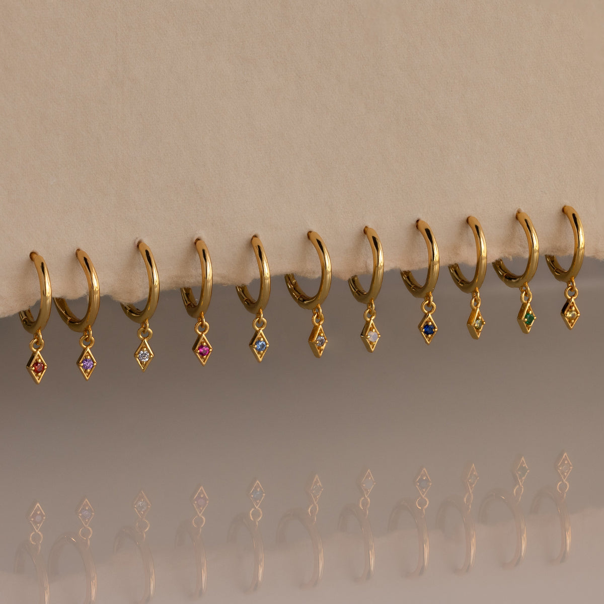 Ericka birthstone huggies