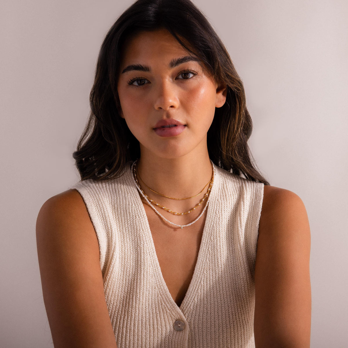 Eternity pearl choker necklace