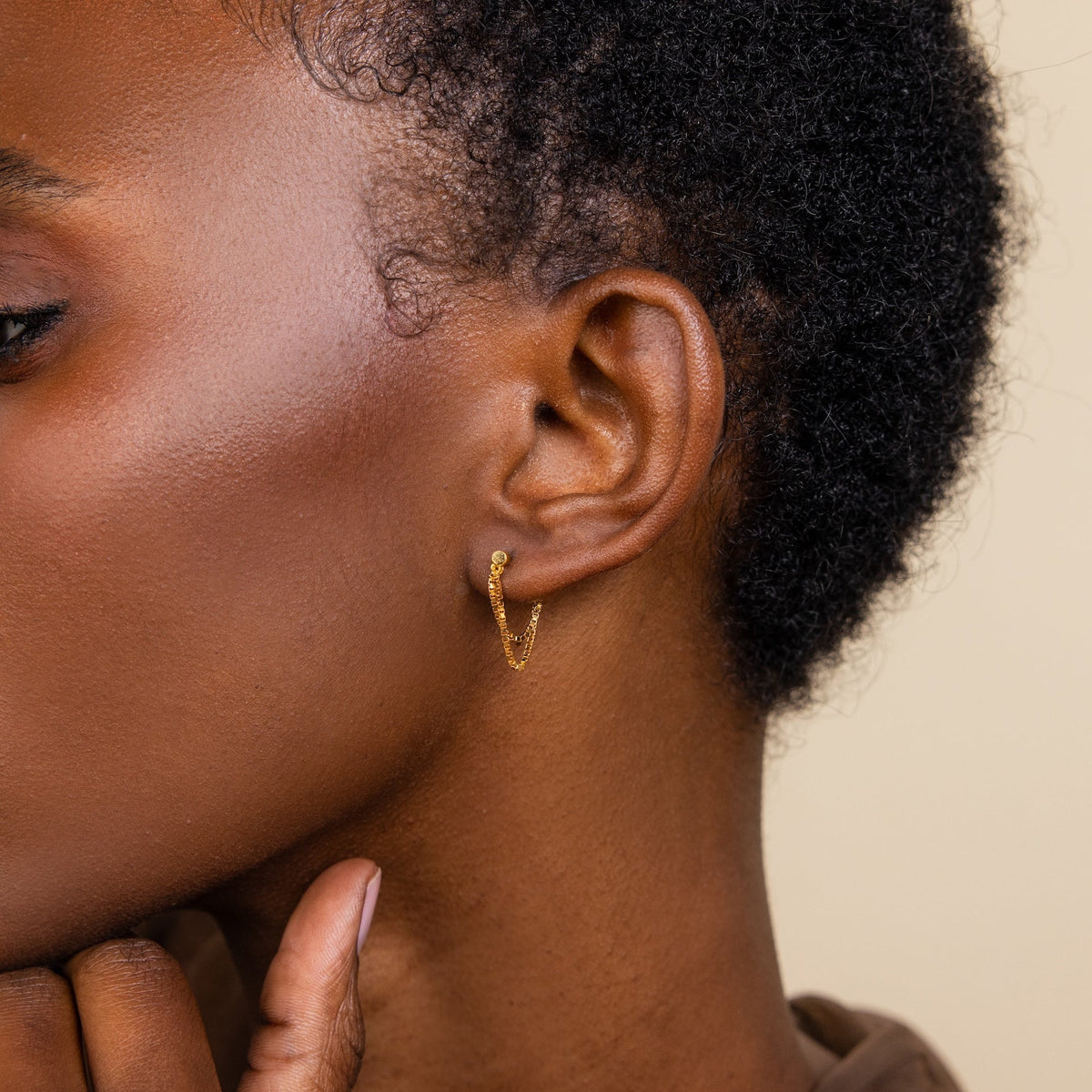 Flat back chain earrings
