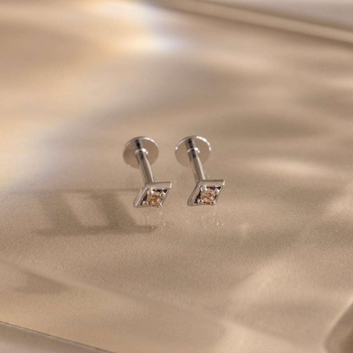 Geometric birthstone flat back studs