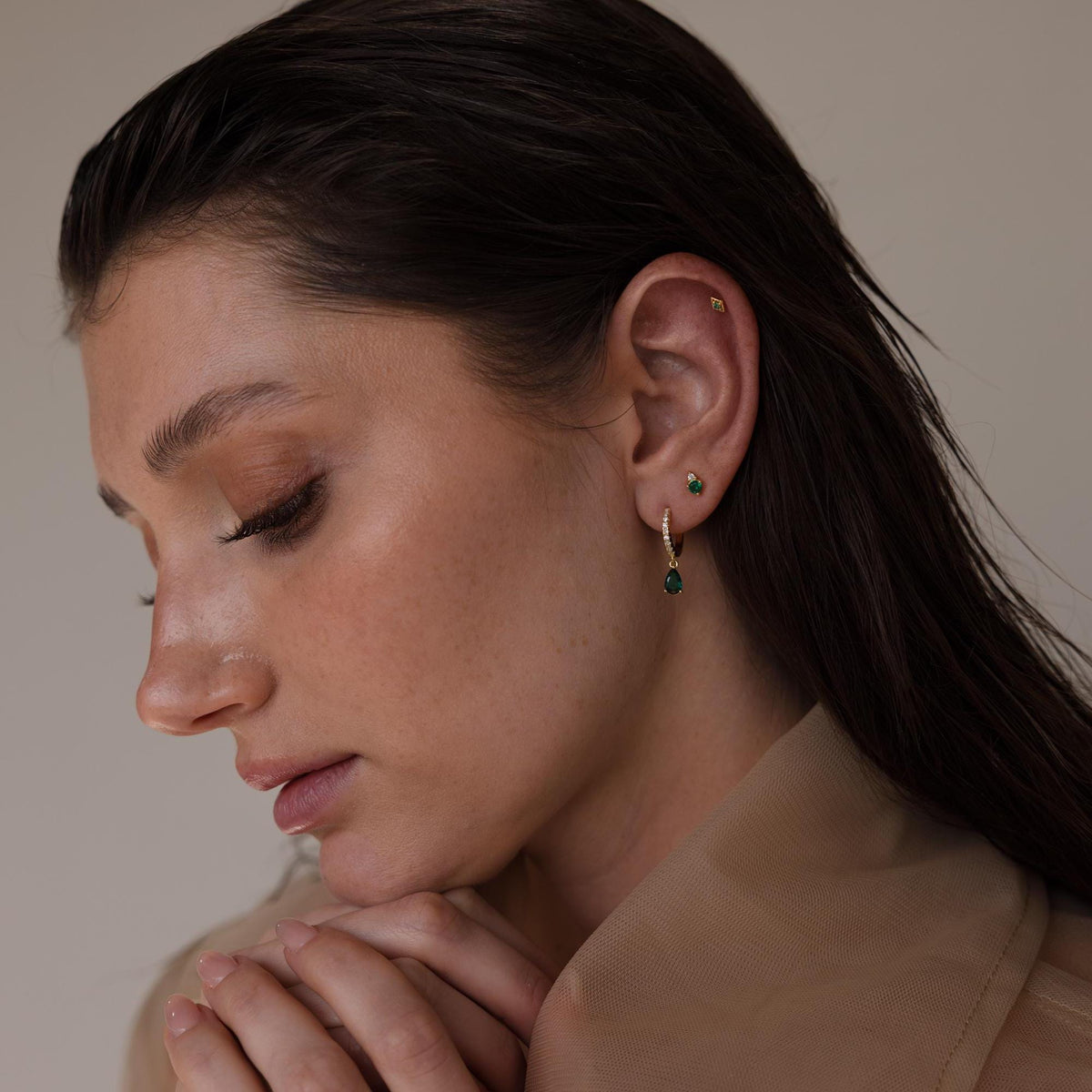 Geometric birthstone flat back studs