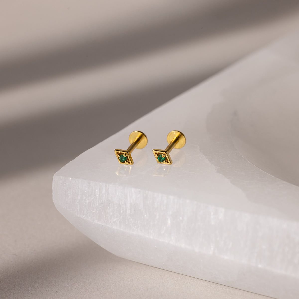 Geometric birthstone flat back studs