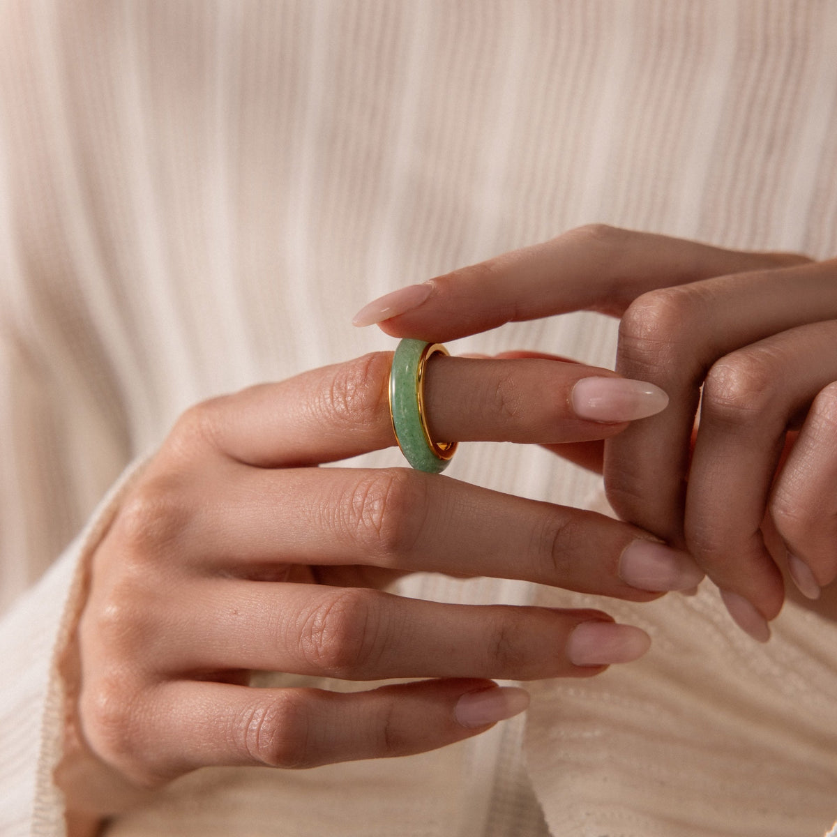 Haven jade spinner ring