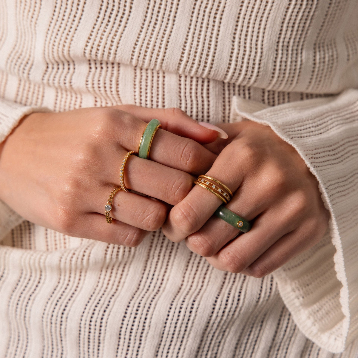 Haven jade spinner ring