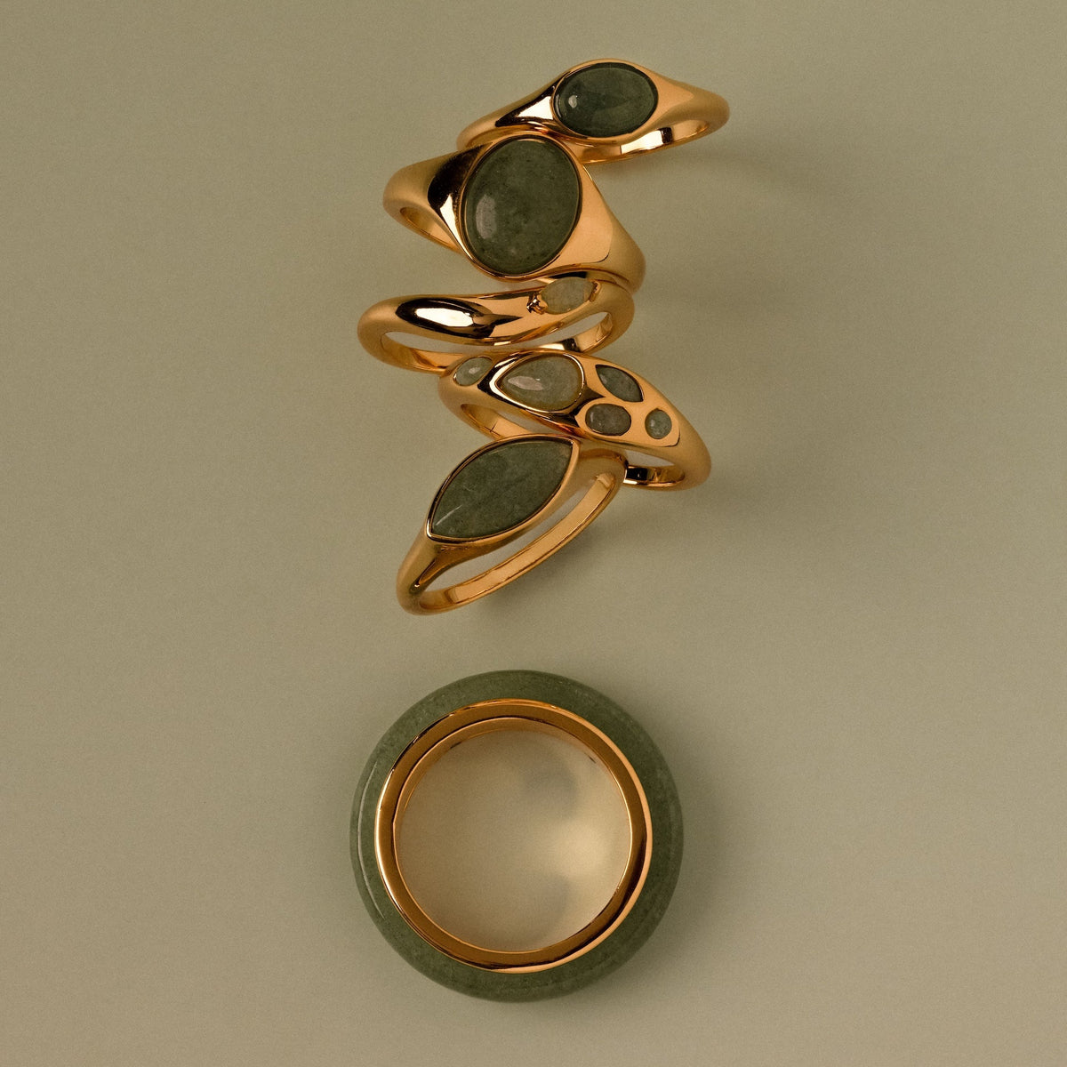 Haven jade spinner ring