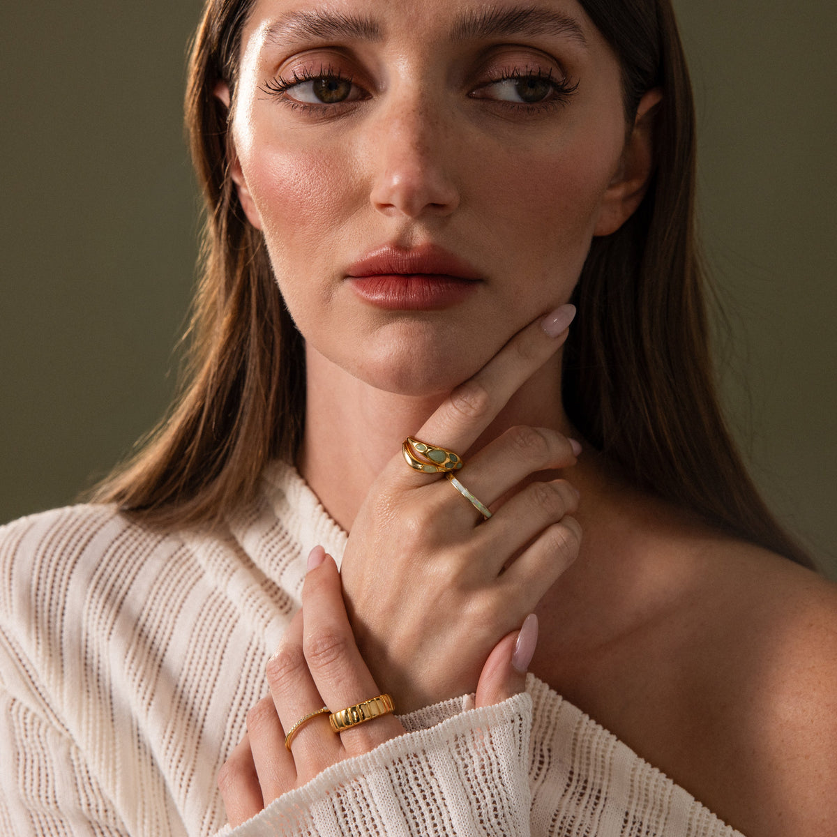 Jade dewdrop ring