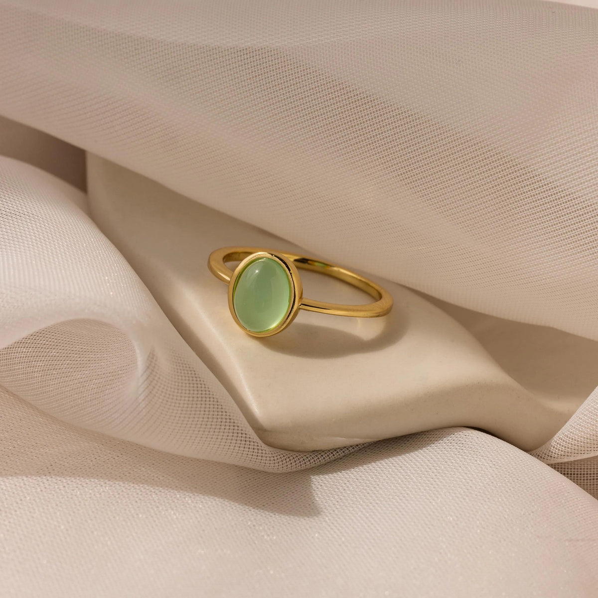 Jade oval ring