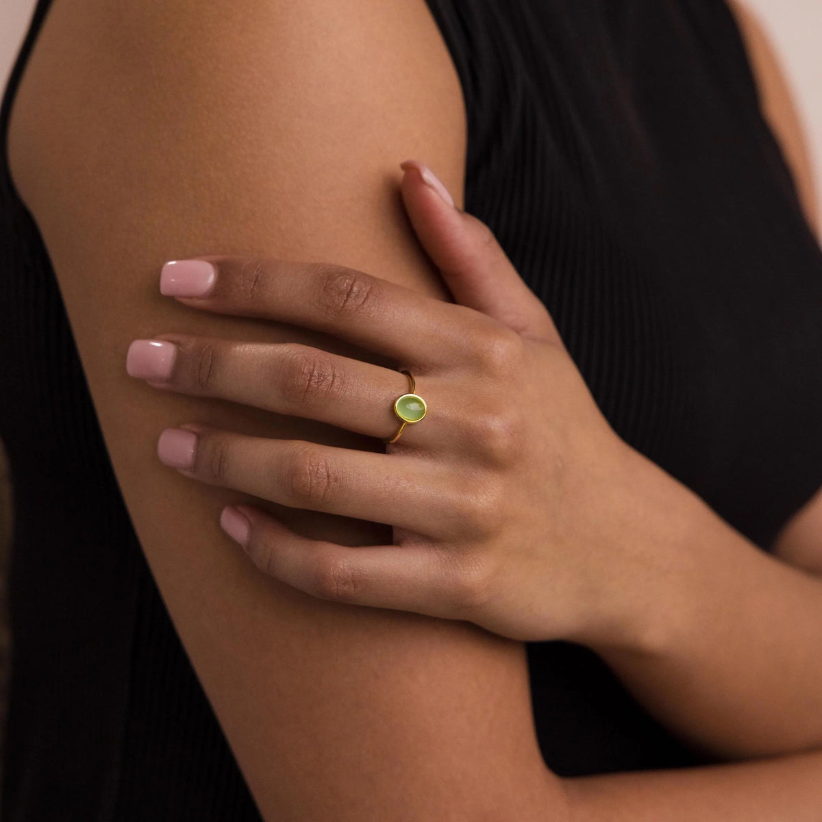 Jade oval ring