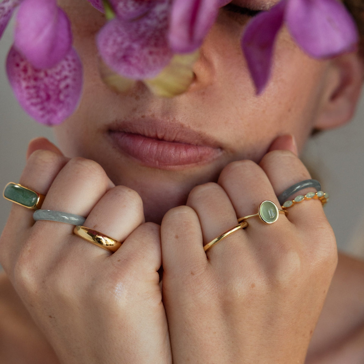 Jade oval ring