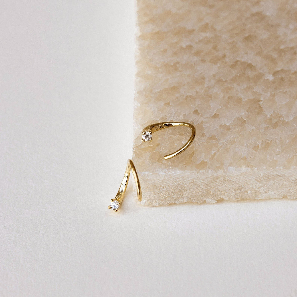Jady wire diamond hoops