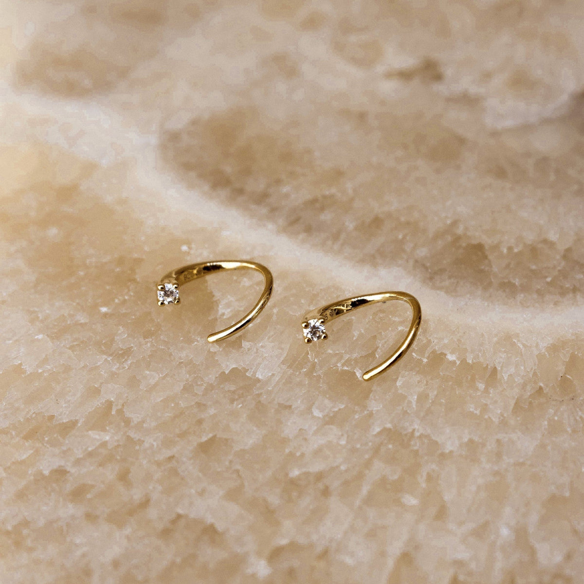 Jady wire diamond hoops