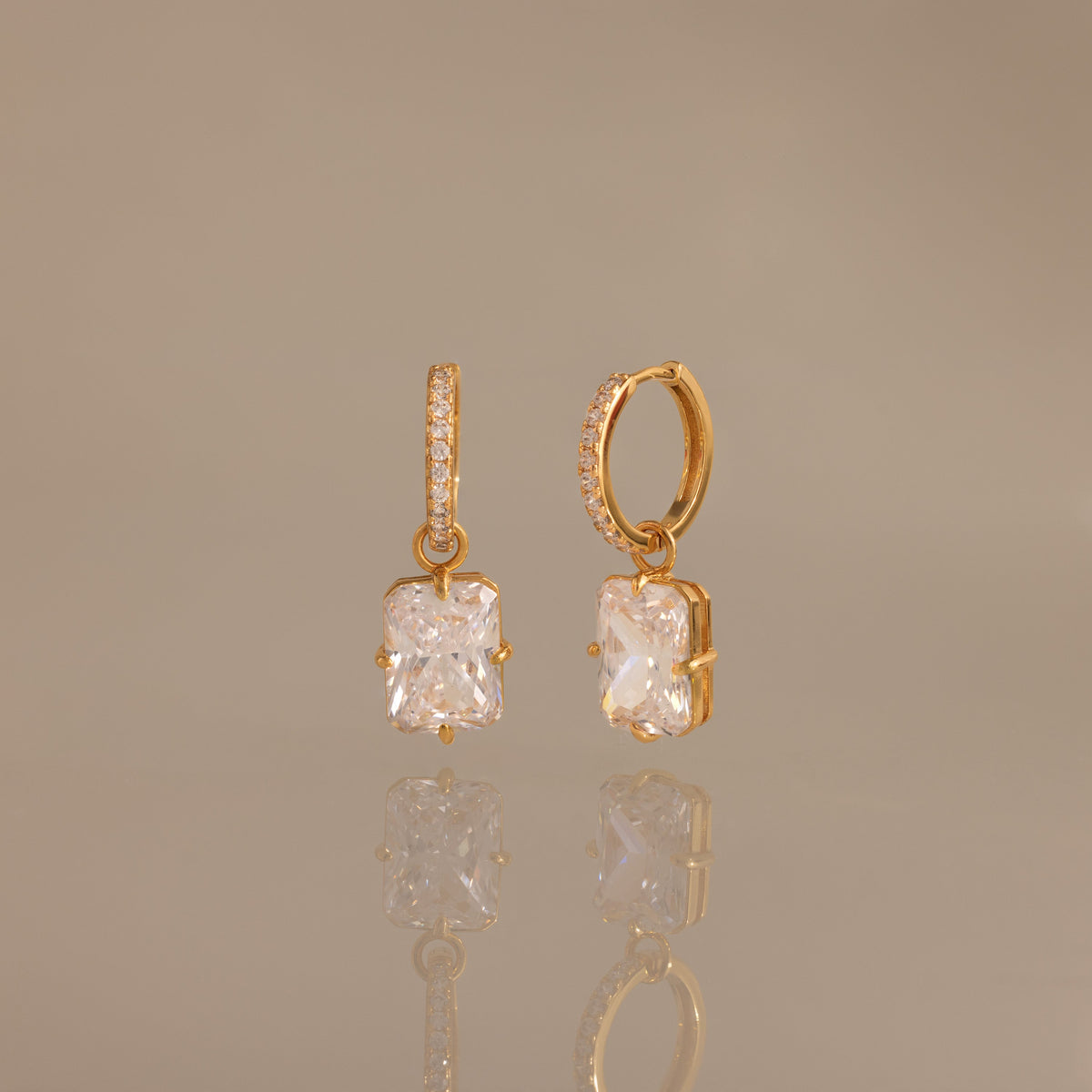 Luxe diamond drop hoops