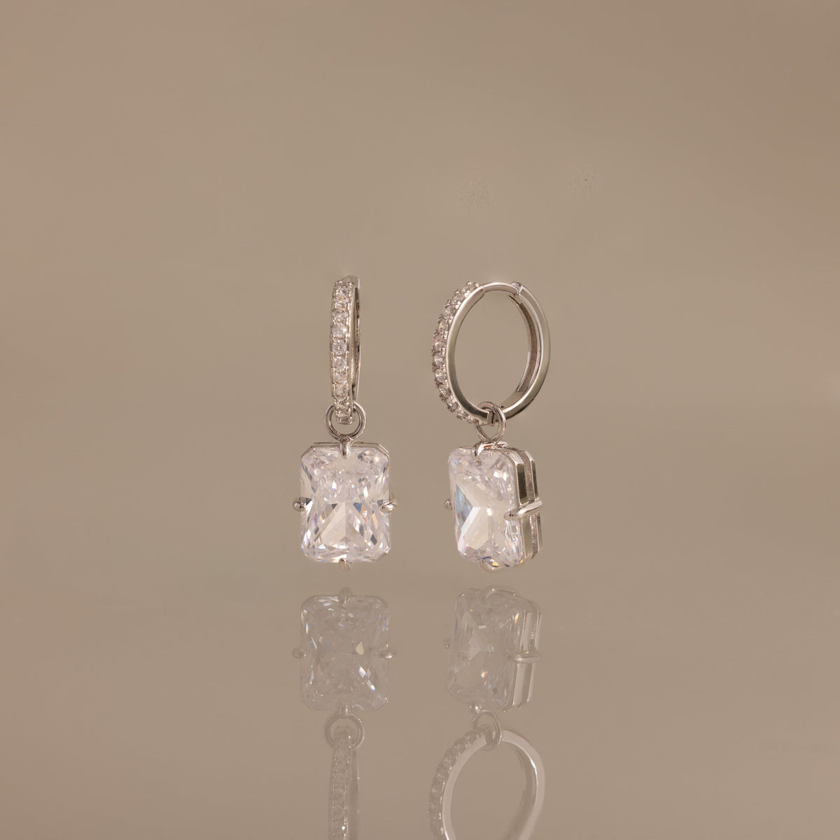 Luxe diamond drop hoops