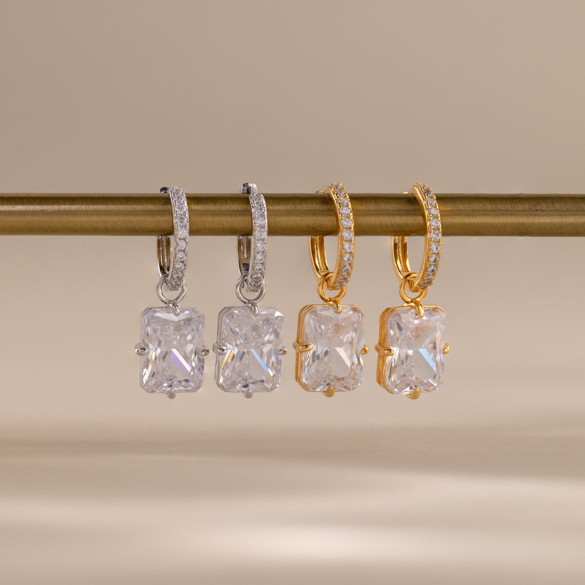 Luxe diamond drop hoops