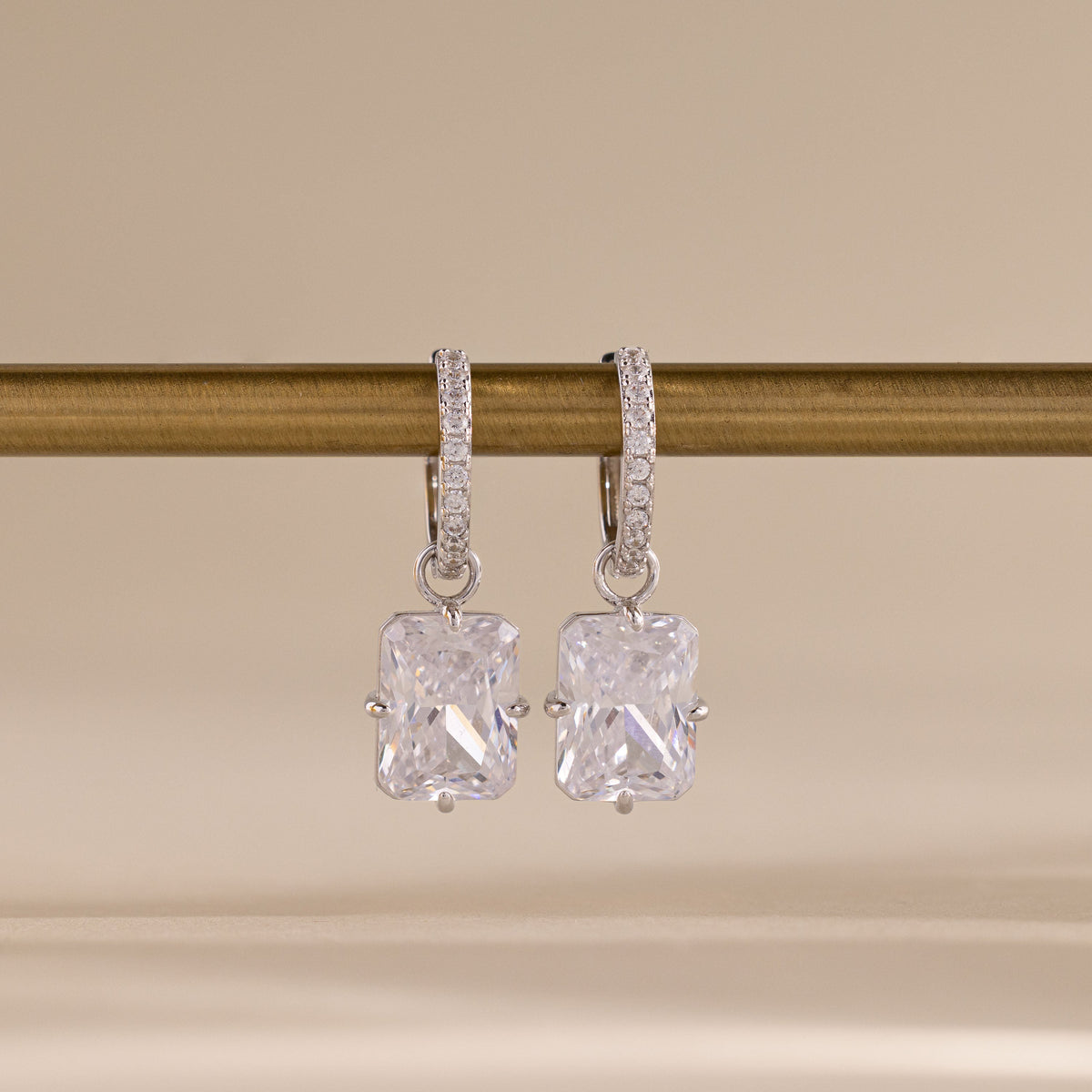 Luxe diamond drop hoops