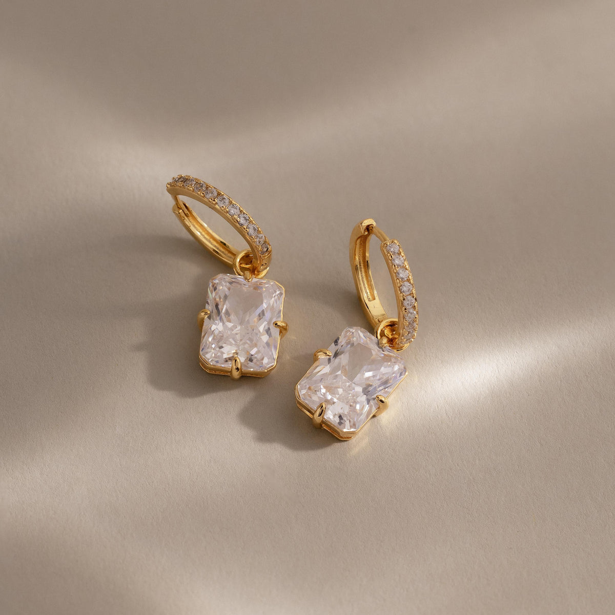 Luxe diamond drop hoops