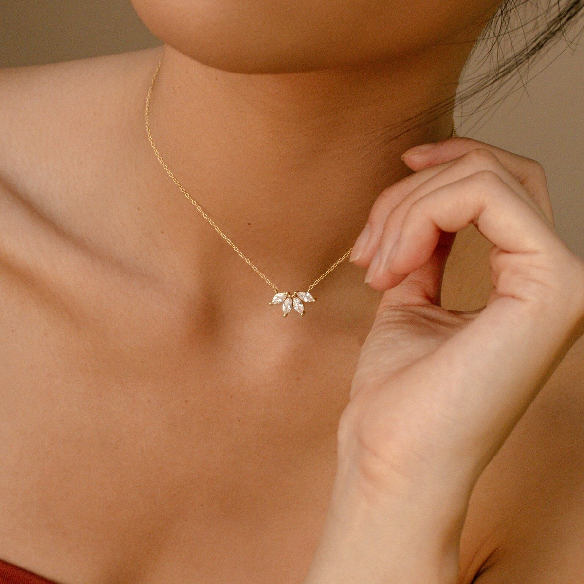 Marquise diamond necklace