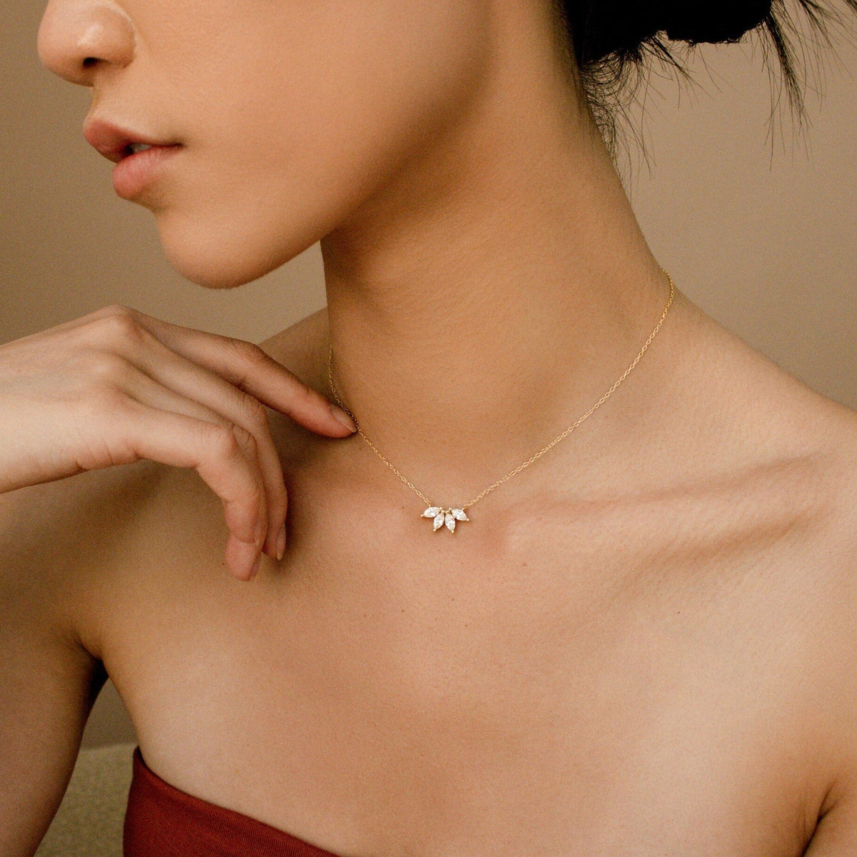 Marquise diamond necklace