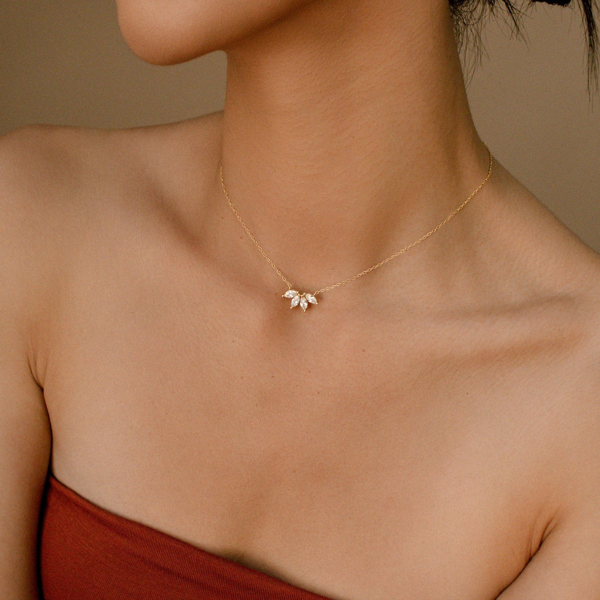 Marquise diamond necklace