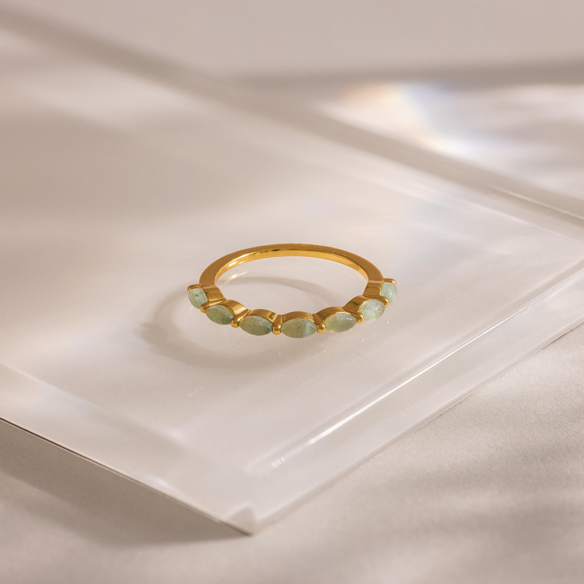 Marquise jade ring