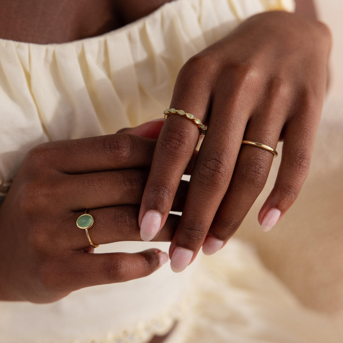 Marquise jade ring
