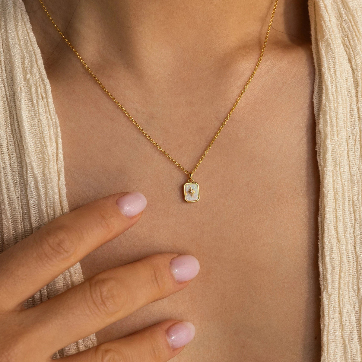 North star birthstone necklace