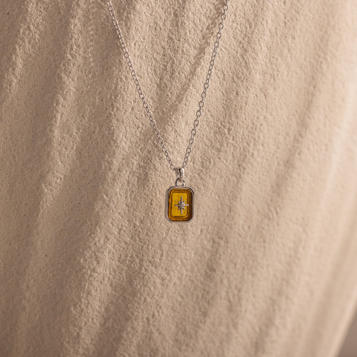 North star birthstone necklace — Silver, topaz / november
