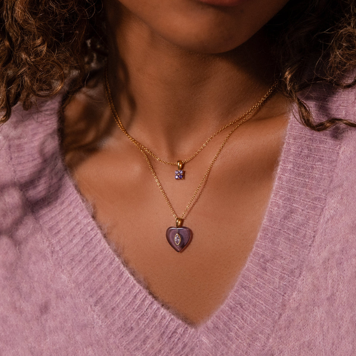 Ombre birthstone flower necklace