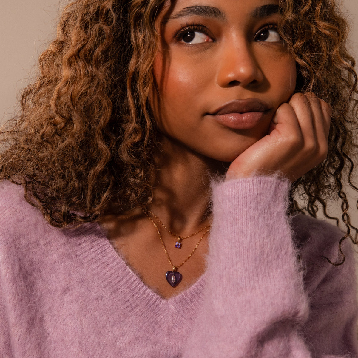 Ombre birthstone flower necklace